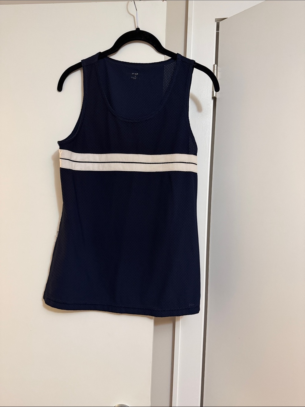 Tory Burch Navy Tank with White Chest Stripe size S